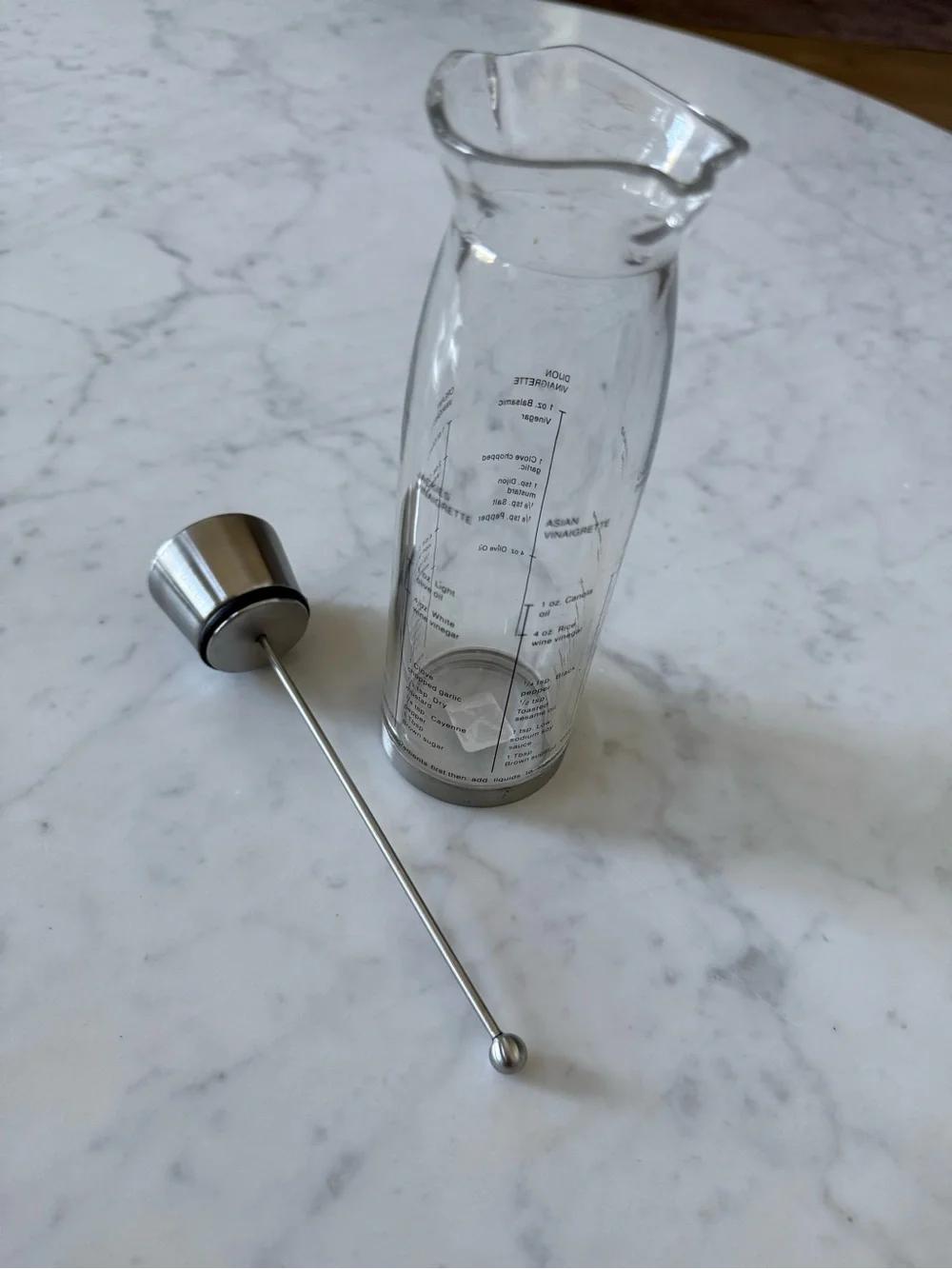 Crate & Barrel Salad Dressing Recipe Bottle with Stirrer